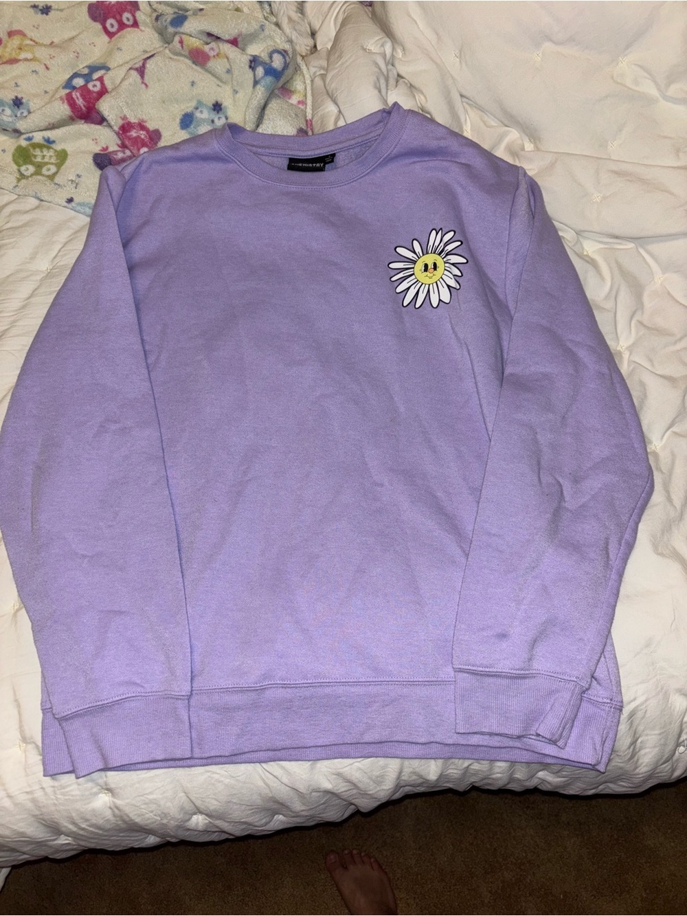 Chemistry Lavender Crewneck Sweatshirt with Small Chest Graphic